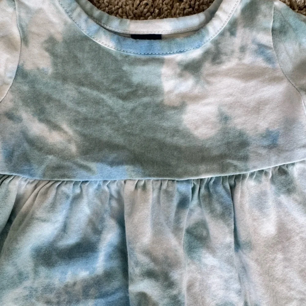Old Navy Baby Girl Blue Tie-Dye Long-Sleeve Dress Spring dress- Size 0-3 Months
